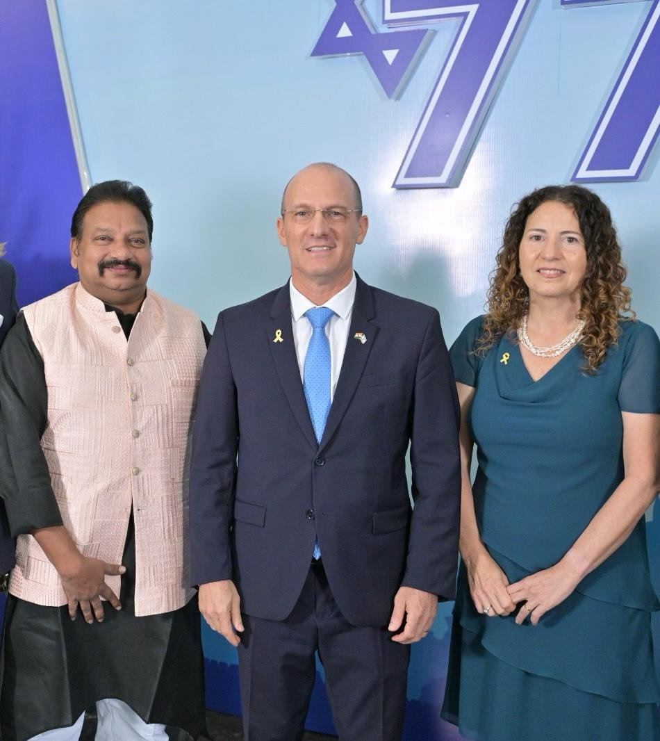 Present Ambassador of Israel H.R.Rueven Azar and his spouse Mrs Rachel in Delhi